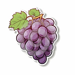 Colorful Cartoon Style Ripe Grape Sticker For Creative Projects