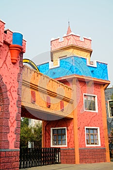 Colorful cartooned building photo
