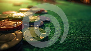 The colorful casino chips.AI generated image