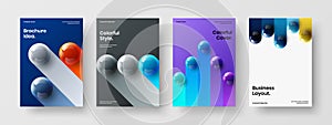 Colorful catalog cover A4 vector design concept bundle