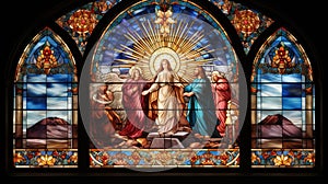 colorful catholic stained glass