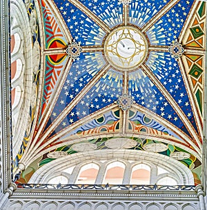 Colorful Ceiling of Cathedral of Almudena