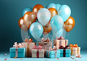 A Colorful Celebration: Balloons and Presents Bring Joy and Excitement
