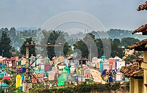 Colorful cemetery of Chichicastenango. Guatemala. photo