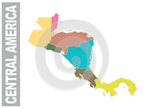 Colorful Central America administrative and political vector map