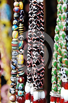Colorful ceramic Lundayeh necklace beads