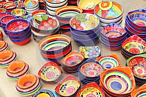 Colorful ceramic pottery, Spain