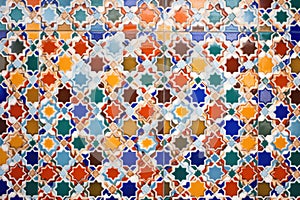 colorful ceramic tiles pattern on a wall