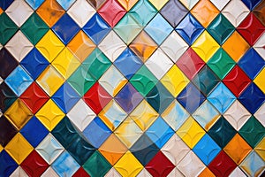 colorful ceramic tiles pattern on a wall