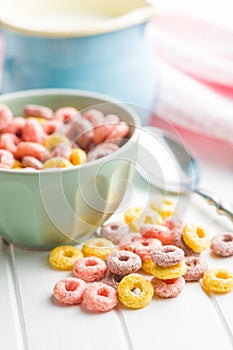 Colorful cereal rings.