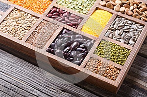 Colorful cereals and beans