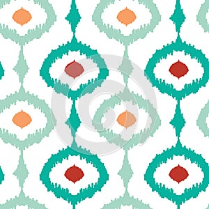 Colorful chain ikat seamless pattern background