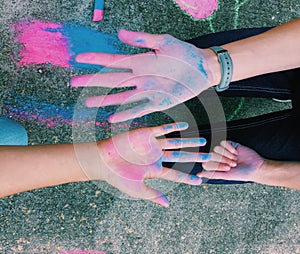 Colorful Chalk Hands