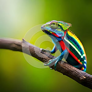 Colorful chameleon - ai generated image