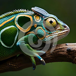 Colorful chameleon - ai generated image