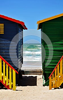 Colorful changing huts