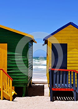 Colorful changing huts