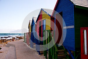 Colorful changing huts at st james beach