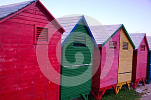 Colorful changing huts at st james beach