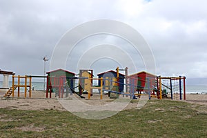 Colorful changing rooms in St James beach Muizenberg Cape Town south Africa