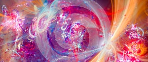 Colorful chaotic fractal widescreen abstract background