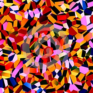 Colorful Chaotic Polygons Mosaic. Abstract Geometric Background Design. Geometry Grunge Graphic. Polygonal Pattern. Illustration.