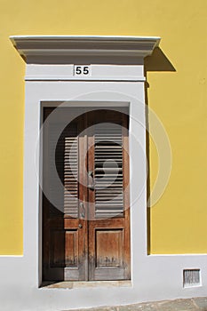 Doorway Against a Yellow Wall, Old San Juan Puerto Rico