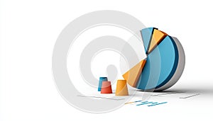 Colorful chart white isolate background