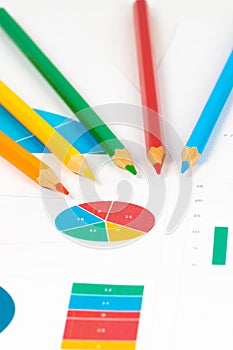 Colorful charts with pencils