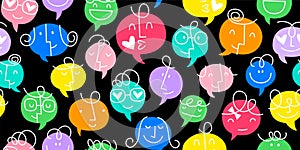 colorful chat bubble seamless pattern Vector illustration.