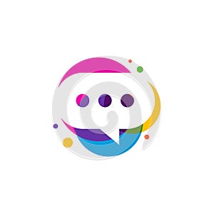Colorful Chat Logo Template, Creative Chat logo design vector
