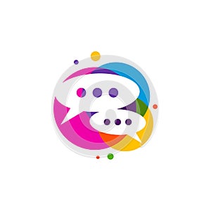 Colorful Chat Logo Template, Creative Chat logo design vector