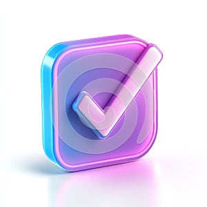 A colorful checkmark icon in a rounded square, symbolizing completion or approval