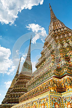 Colorful chedi in Wat Pho