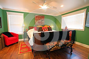 Colorful, cheery bedroom