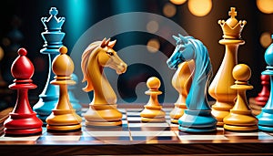 Colorful Chess Battle Setup