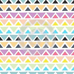 Colorful chevron ikat tribal aztec pastel colors seamless pattern vector illustration ready for fashion textile print