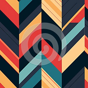 Colorful Chevron Pattern Design Inspired By Aaron Douglas