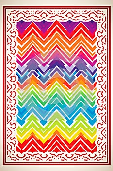 a colorful chevron pattern on a white background