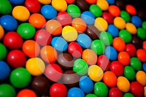 Colorful chewy dragees for background