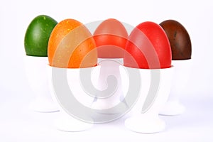 Colorful chicken eggs