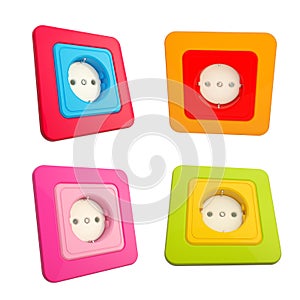 Colorful childish sockets set of four