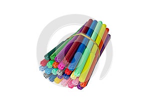 Colorful children drawing pens isolated