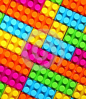 Colorful Children lego brick toy background