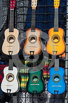 Colorful children`s guitars for sale