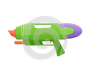 Colorful children s toy water pistol. Pistol shooting water, gun, spray.