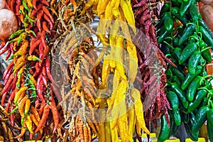 Colorful chili at the Boqueria