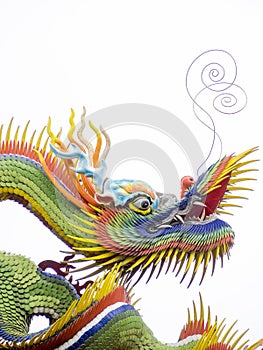 A colorful chinese dragon on white background