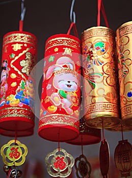 Colorful Chinese New Year decorations