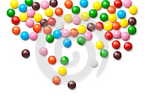 Colorful Chocolate Candy Pills Isolated on White Background